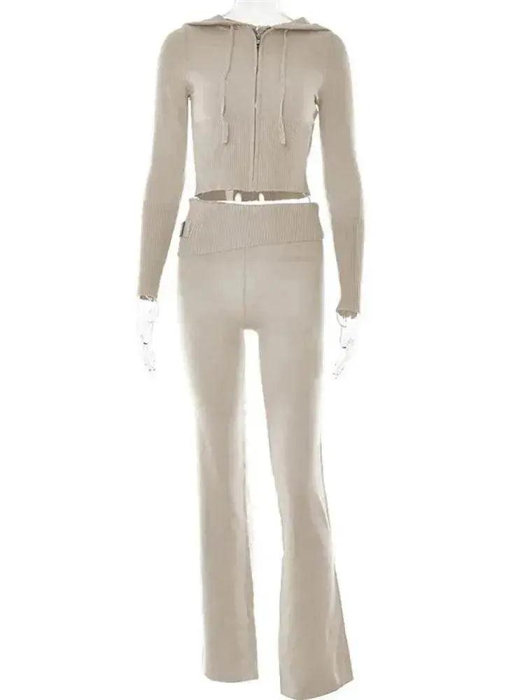 Women's Comfortable Hoodie Leisure Charming Long Sleeve Sweater And High Waist Long Pants Suit - EX-STOCK Canada