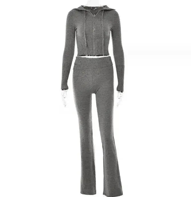 Women's Comfortable Hoodie Leisure Charming Long Sleeve Sweater And High Waist Long Pants Suit - EX-STOCK Canada