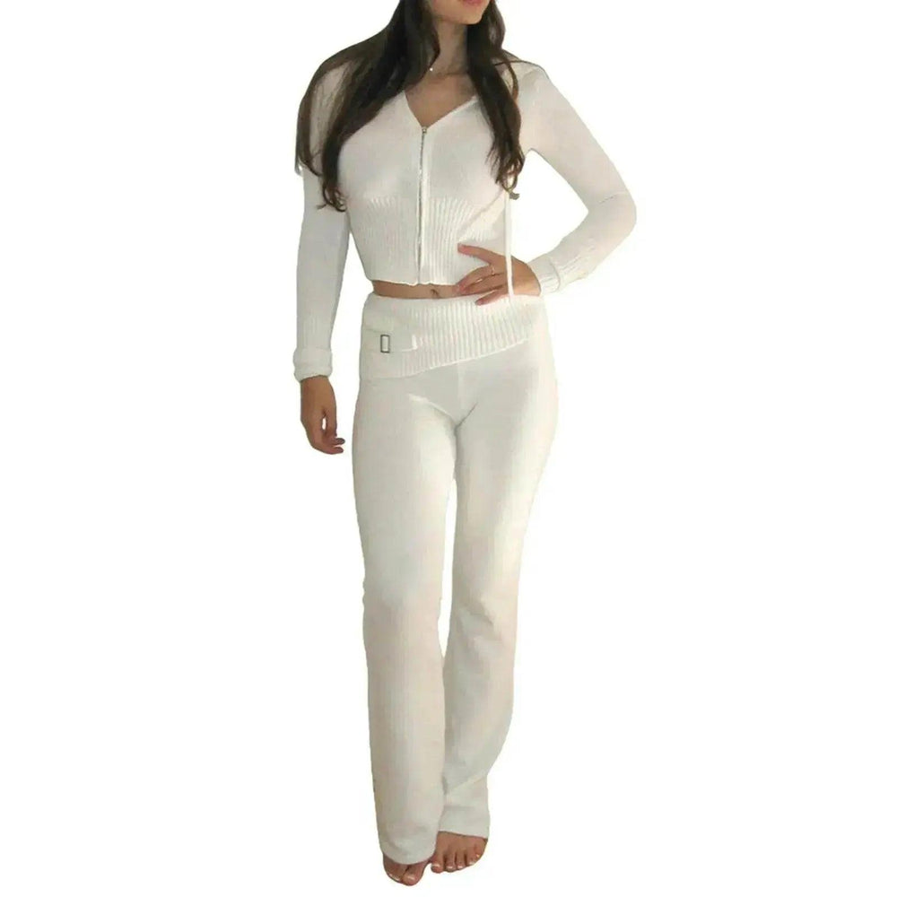 Women's Comfortable Hoodie Leisure Charming Long Sleeve Sweater And High Waist Long Pants Suit - EX-STOCK Canada