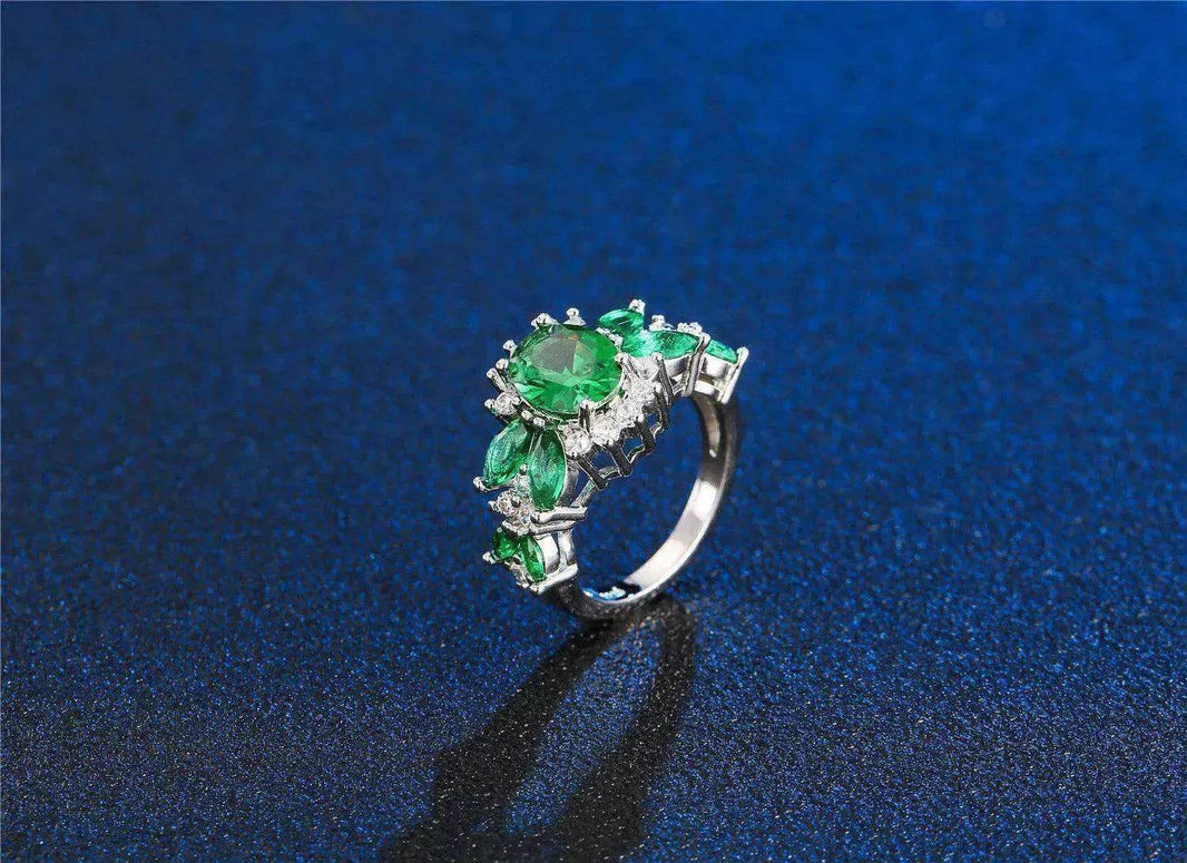 Women's Emerald Zircon Ring Bracelet - EX-STOCK Canada