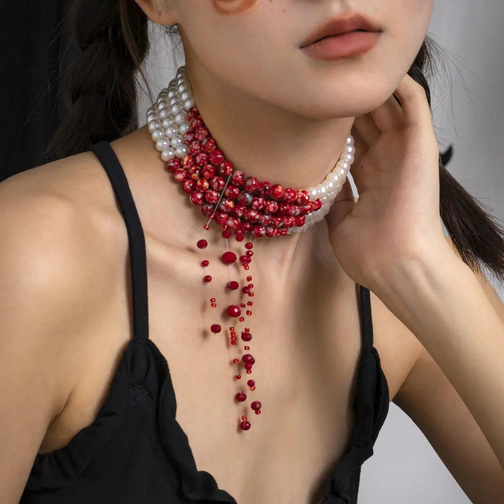 Collier femme mode gothique perle - EX-STOCK Canada
