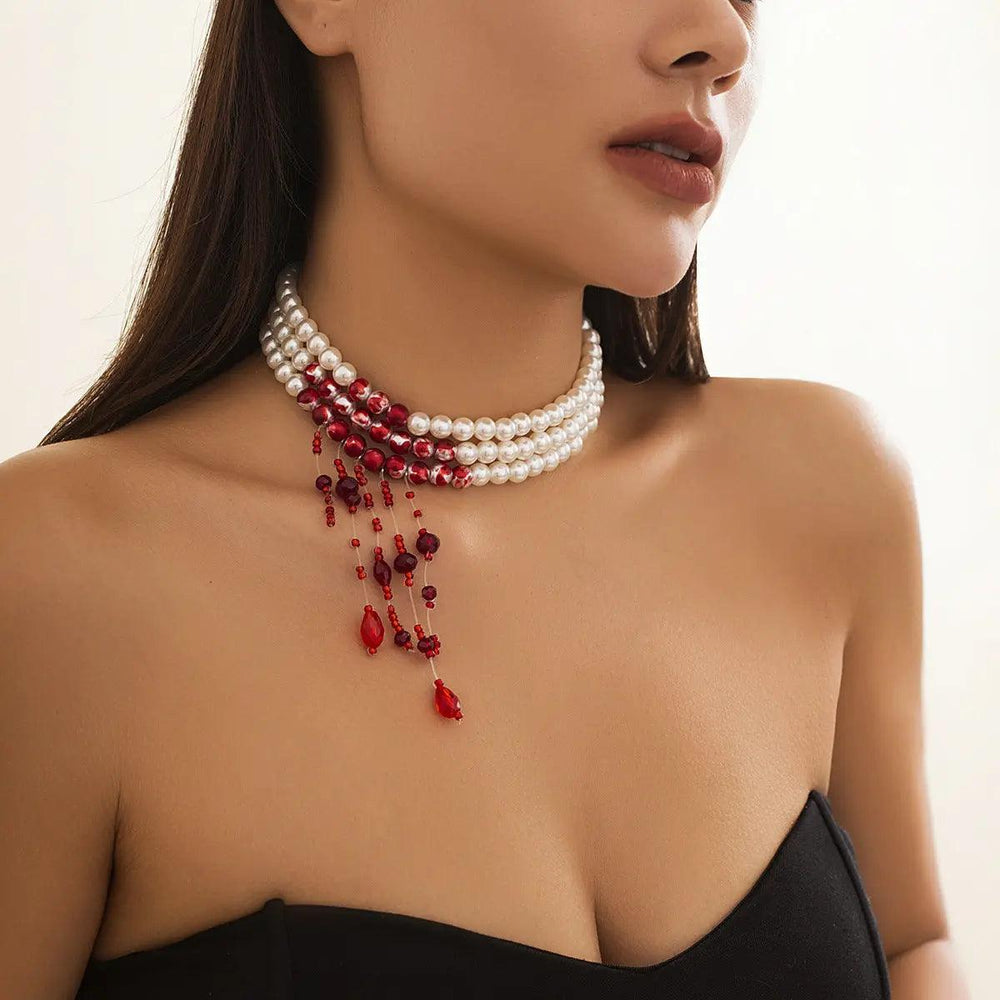 Collier femme mode gothique perle - EX-STOCK Canada