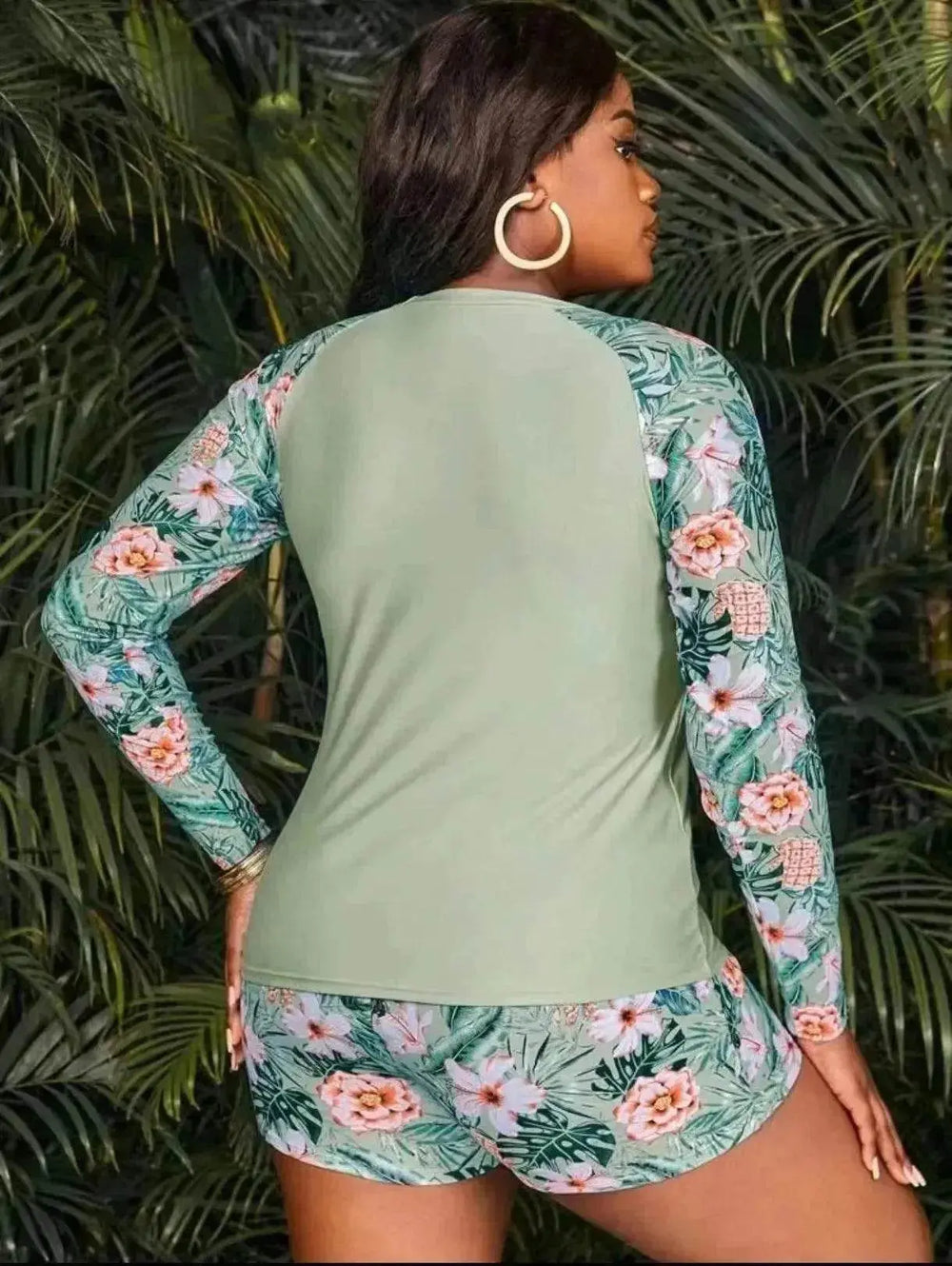 Women's Fashion Long Sleeve High Waist Split Swimsuit/pajamas/lounge wear. - EX-STOCK Canada