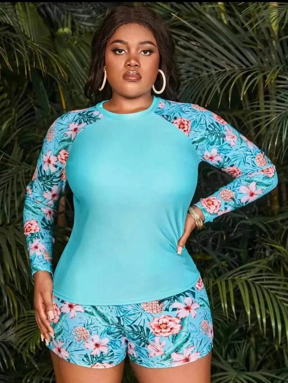 Women's Fashion Long Sleeve High Waist Split Swimsuit/pajamas/lounge wear. - EX-STOCK Canada