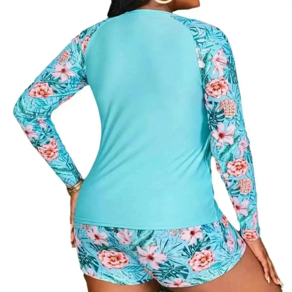 Women's Fashion Long Sleeve High Waist Split Swimsuit/pajamas/lounge wear. - EX-STOCK Canada