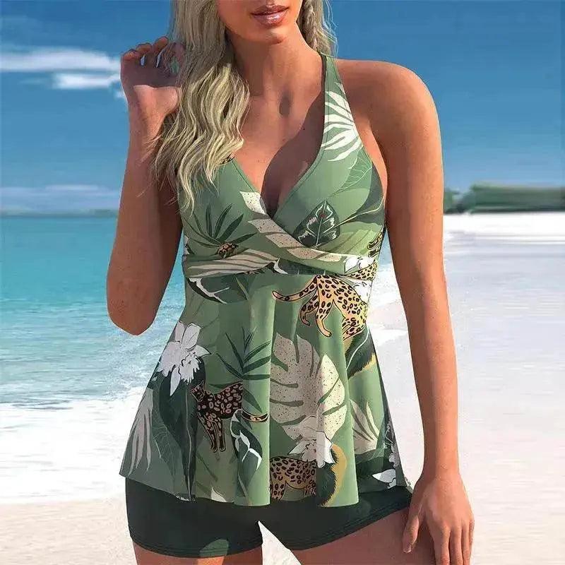 Women's Fashion Printed Split Boxer Swimsuit - EX-STOCK Canada