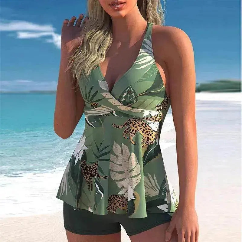Women's Fashion Printed Split Boxer Swimsuit - EX-STOCK Canada