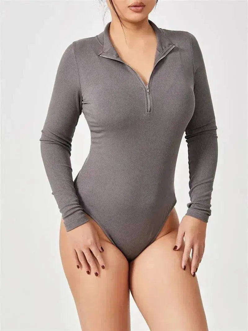 Women's Fashionable Long Sleeve bodysuit top Seamless Slimming Shapewear Romper - EX-STOCK Canada