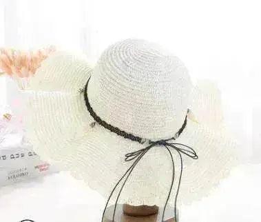 Cappello da Spiaggia Grande Onde con Corda in Pelle, Edizione Coreana Han per Donne - EX-STOCK Canada