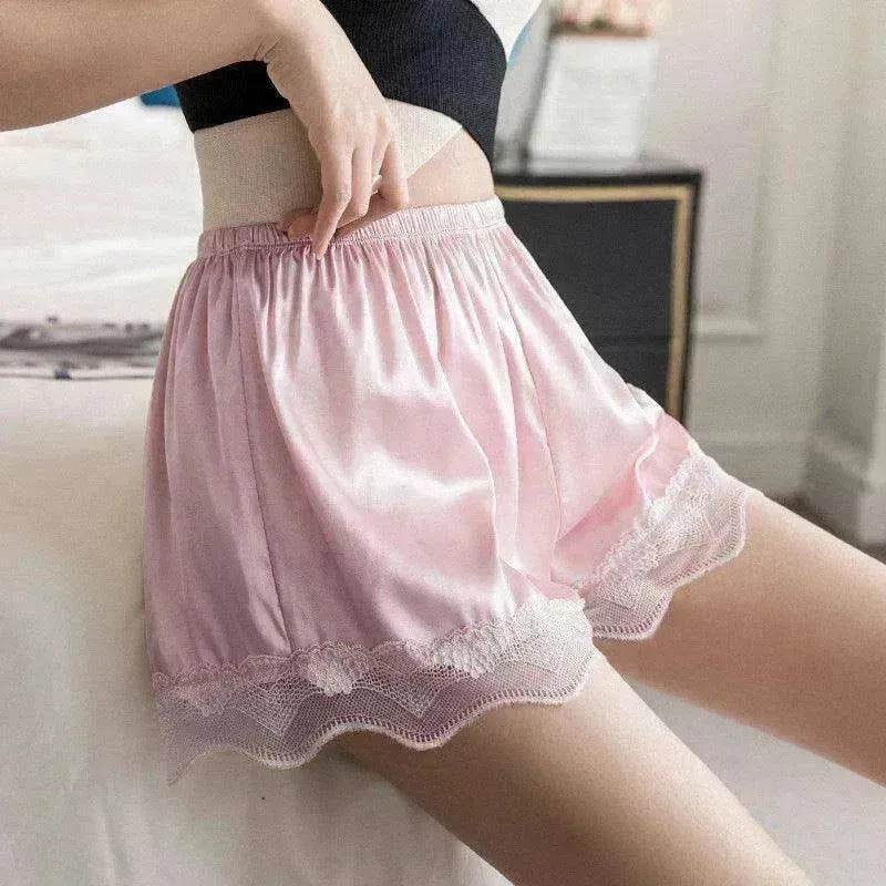 Women's Ice Silk Seamless Outer Wear Lace Loose Shorts - EX-STOCK Canada