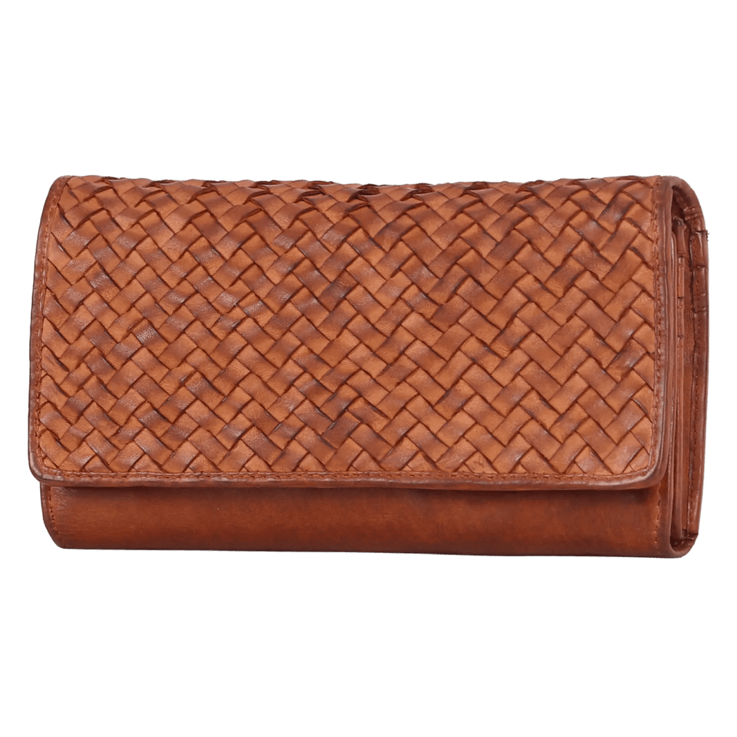Sac en cuir pour femmes avec tissage en panier