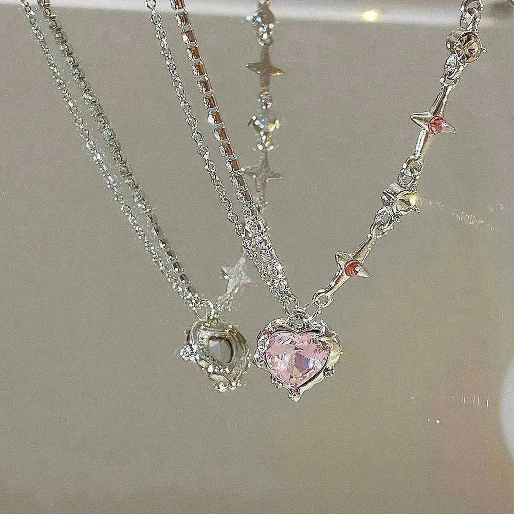 Women's Love Planet Pink Diamond Love Necklace - EX-STOCK Canada