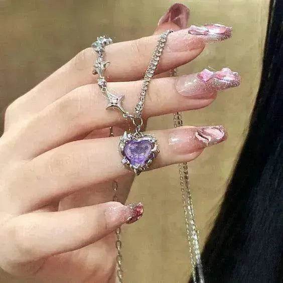 Women's Love Planet Pink Diamond Love Necklace - EX-STOCK Canada