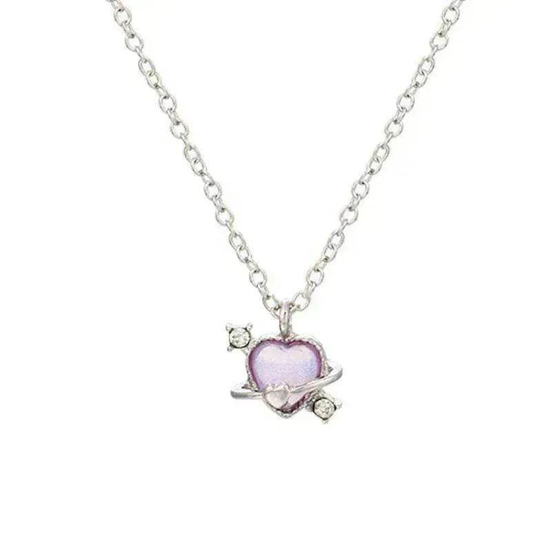 Women's Love Planet Pink Diamond Love Necklace - EX-STOCK Canada