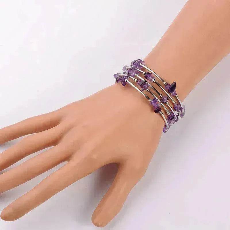 Women's Natural Crystal Crushed Stone Bracelet - EX-STOCK Canada