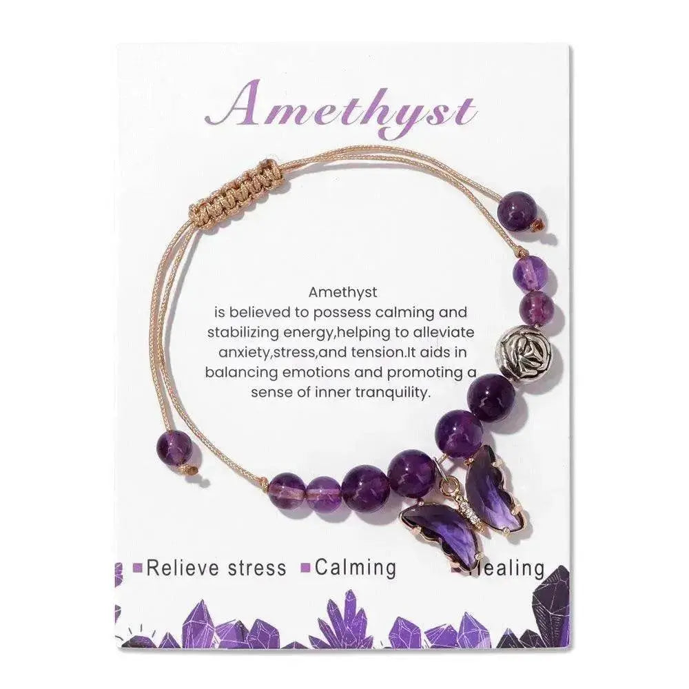 Women's Natural Stone Bracelet Amethyst - EX-STOCK Canada