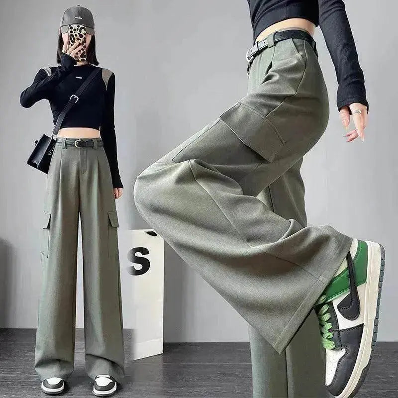 Women's Overalls High Waist Trousers Straight Casual Wide Leg Pants - EX-STOCK Canada