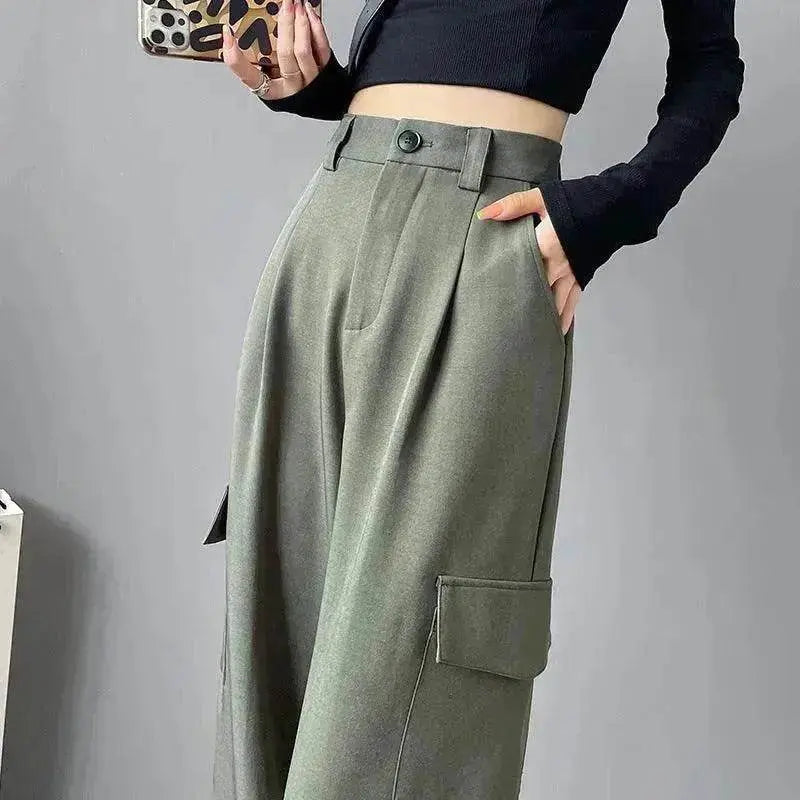 Women's Overalls High Waist Trousers Straight Casual Wide Leg Pants - EX-STOCK Canada