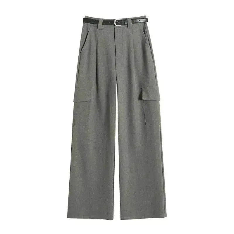 Women's Overalls High Waist Trousers Straight Casual Wide Leg Pants - EX-STOCK Canada