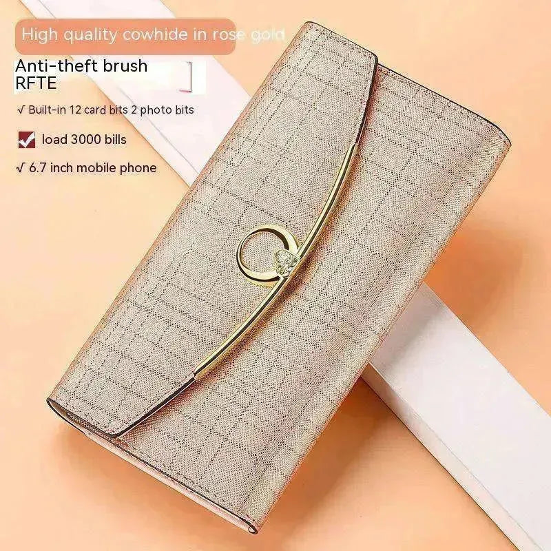 Women's Real Leather Anti theft Large Capacity Wallet Clutch Bag - EX-STOCK CANADA