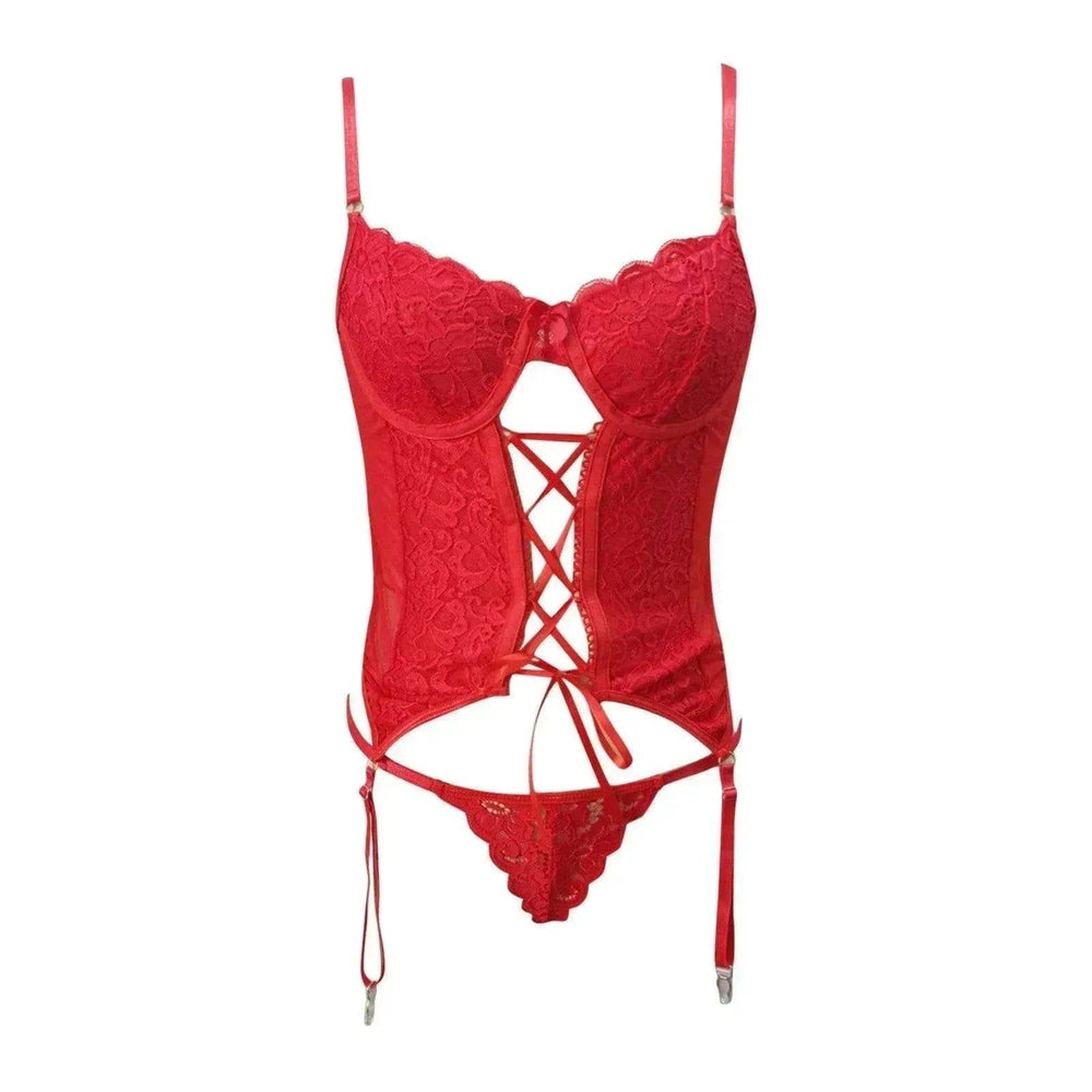 Women's Red Valentine's Day Lace Suit - EX-STOCK Canada