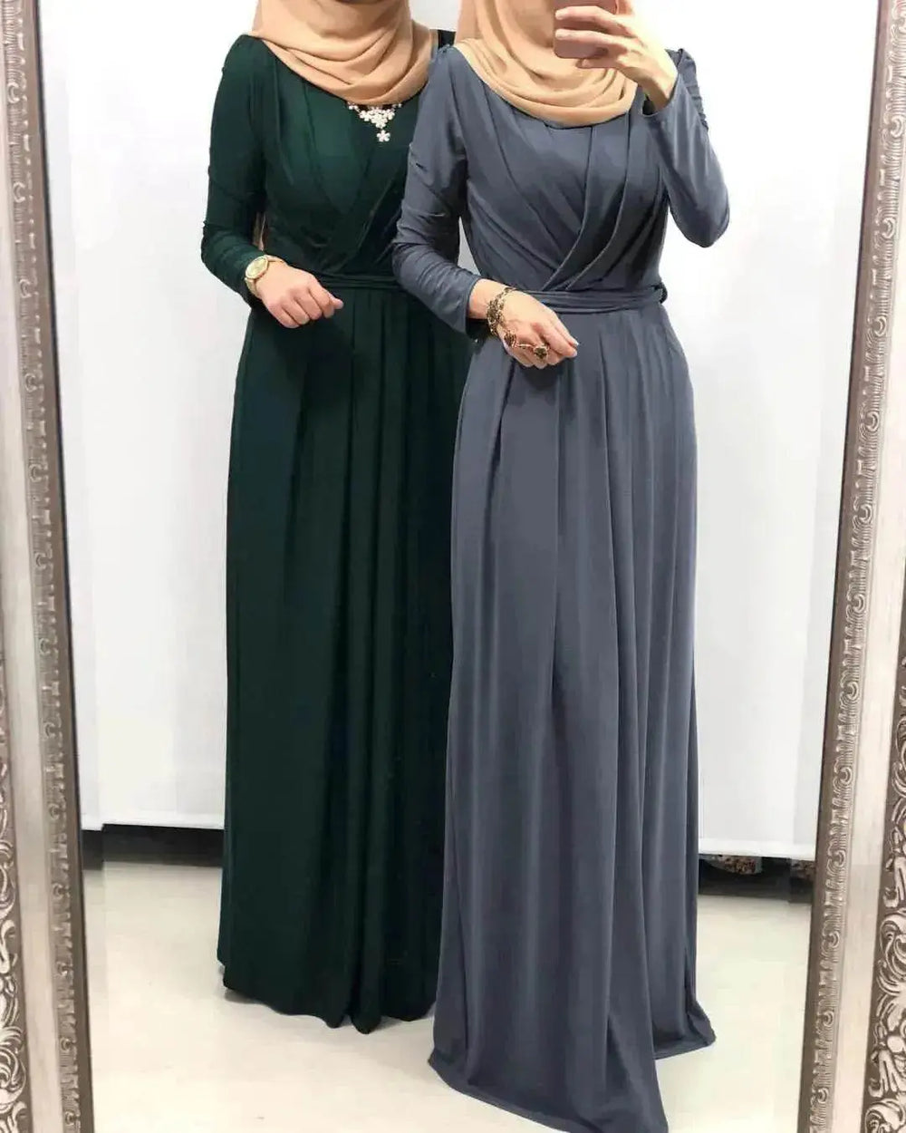 Women's Solid Color Middle Eastern Arab Long Dress - EX-STOCK Canada
