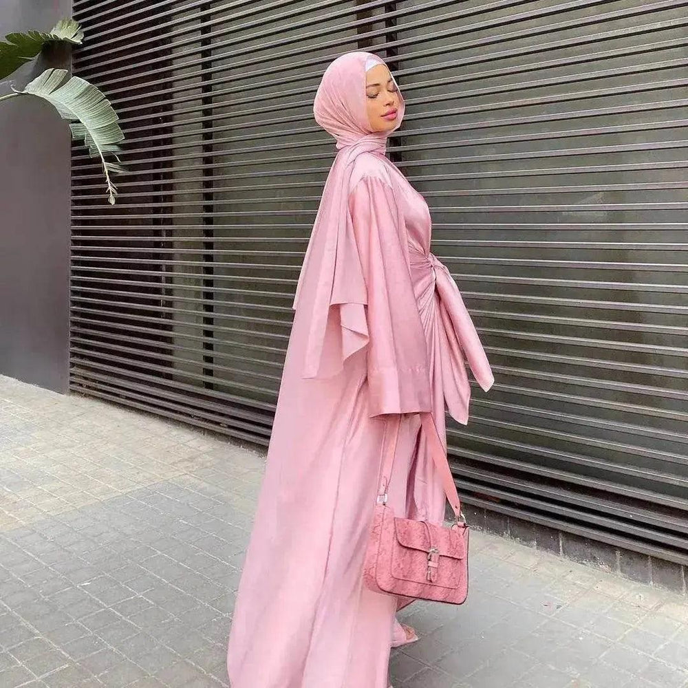 Completo Arabo da Donna a Due Pezzi di Colore Solido - EX-STOCK Canada