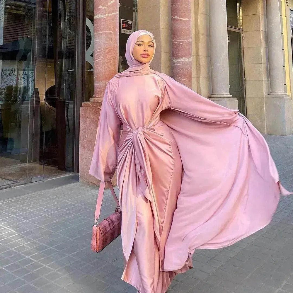 Completo Arabo da Donna a Due Pezzi di Colore Solido - EX-STOCK Canada