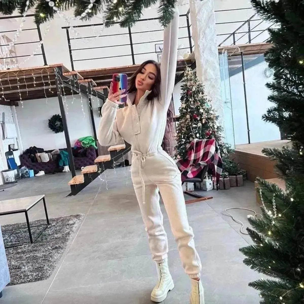 Women's Stand up Collar Cinched European And American Leisure Jumpsuit - EX-STOCK Canada