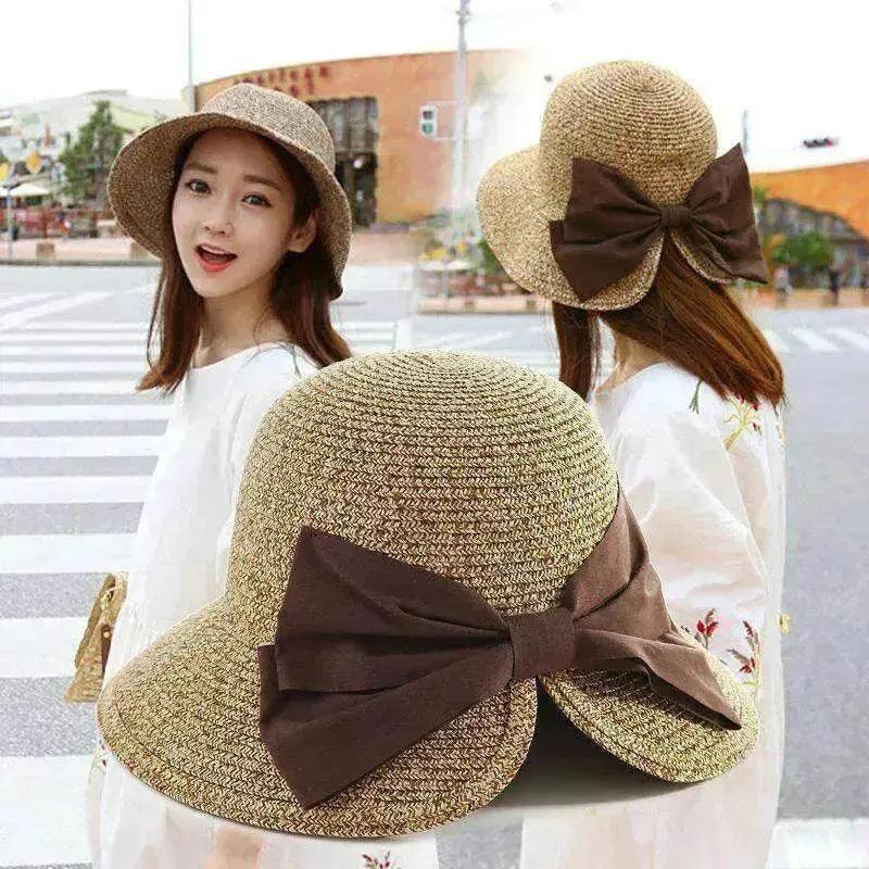 Cappello da spiaggia estivo con grande fiocco alla moda da donna - EX-STOCK Canada