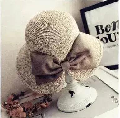 Women's Stylish Big Bow Split Summer Beach Sunshade Hat - EX-STOCK Canada