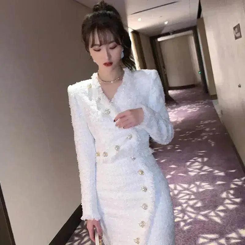 Damenanzug im westlichen Stil, kleiner Look, großer Anzug, Burr-Tweed-Blazer und Rock zweiteiliges Set - EX-STOCK Canada