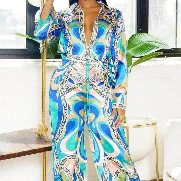Damen Zweiteiler Anzug Sommer Set mit Modischen Drucken - EX-STOCK Canada