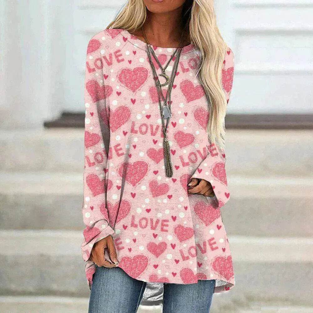 Women's Valentine's Day Love Print Long Sleeve T-shirt - EX-STOCK Canada