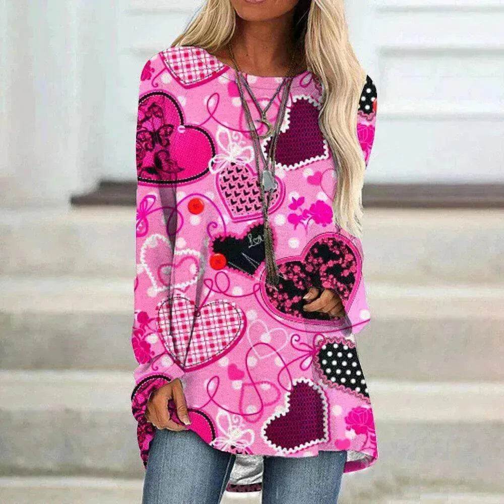 Women's Valentine's Day Love Print Long Sleeve T-shirt - EX-STOCK Canada