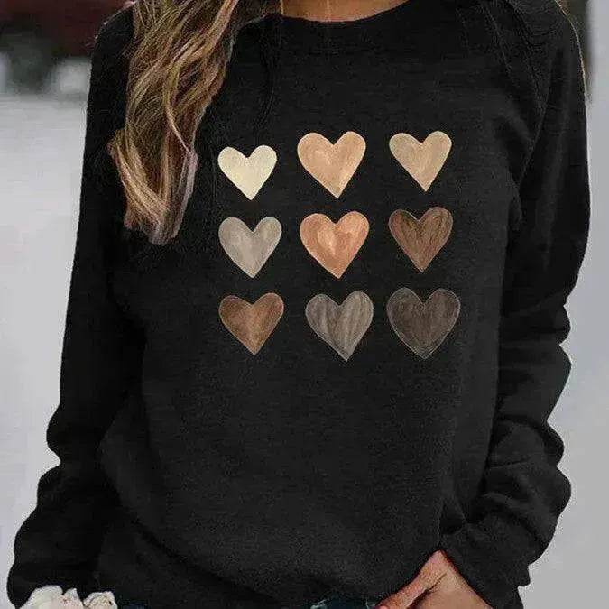 Women's Valentine's Day Printed Round Neck Sweater - EX-STOCK Canada