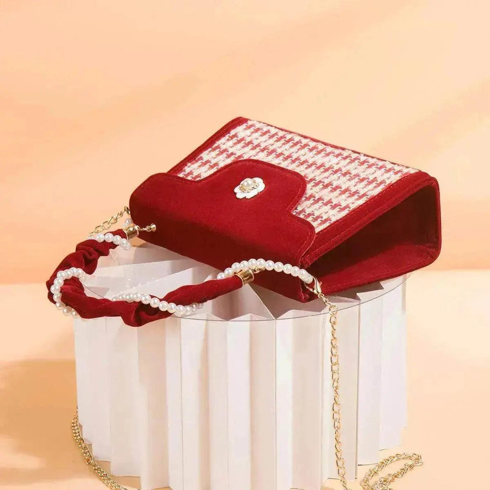 Damen Hochzeits-Tasche Brauttasche Hochwertige Damen Elegante Rote Nischen-Rote Kleine Tasche Tragbar 2025 Neu - EX-STOCK Canada