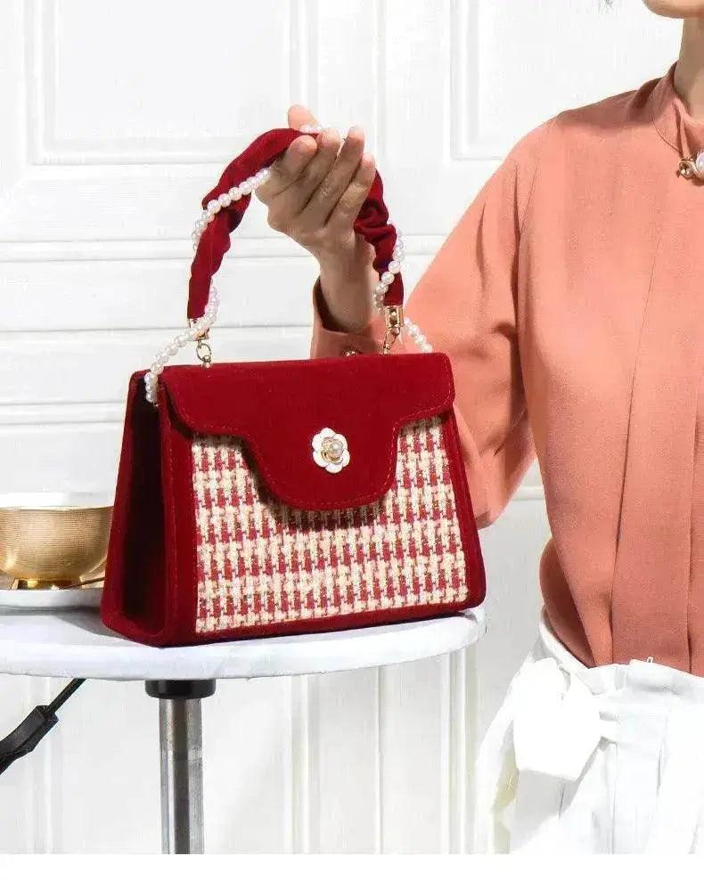 Damen Hochzeits-Tasche Brauttasche Hochwertige Damen Elegante Rote Nischen-Rote Kleine Tasche Tragbar 2025 Neu - EX-STOCK Canada