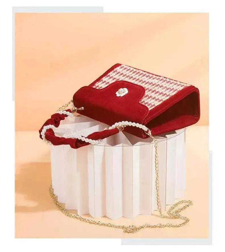 Damen Hochzeits-Tasche Brauttasche Hochwertige Damen Elegante Rote Nischen-Rote Kleine Tasche Tragbar 2025 Neu - EX-STOCK Canada