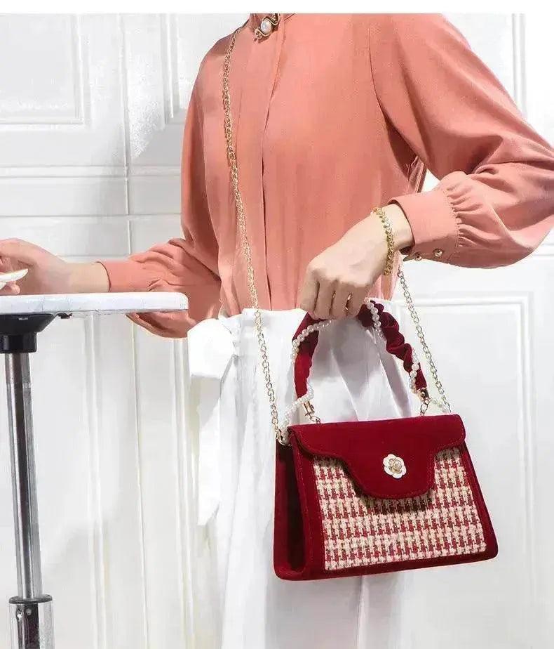 Damen Hochzeits-Tasche Brauttasche Hochwertige Damen Elegante Rote Nischen-Rote Kleine Tasche Tragbar 2025 Neu - EX-STOCK Canada