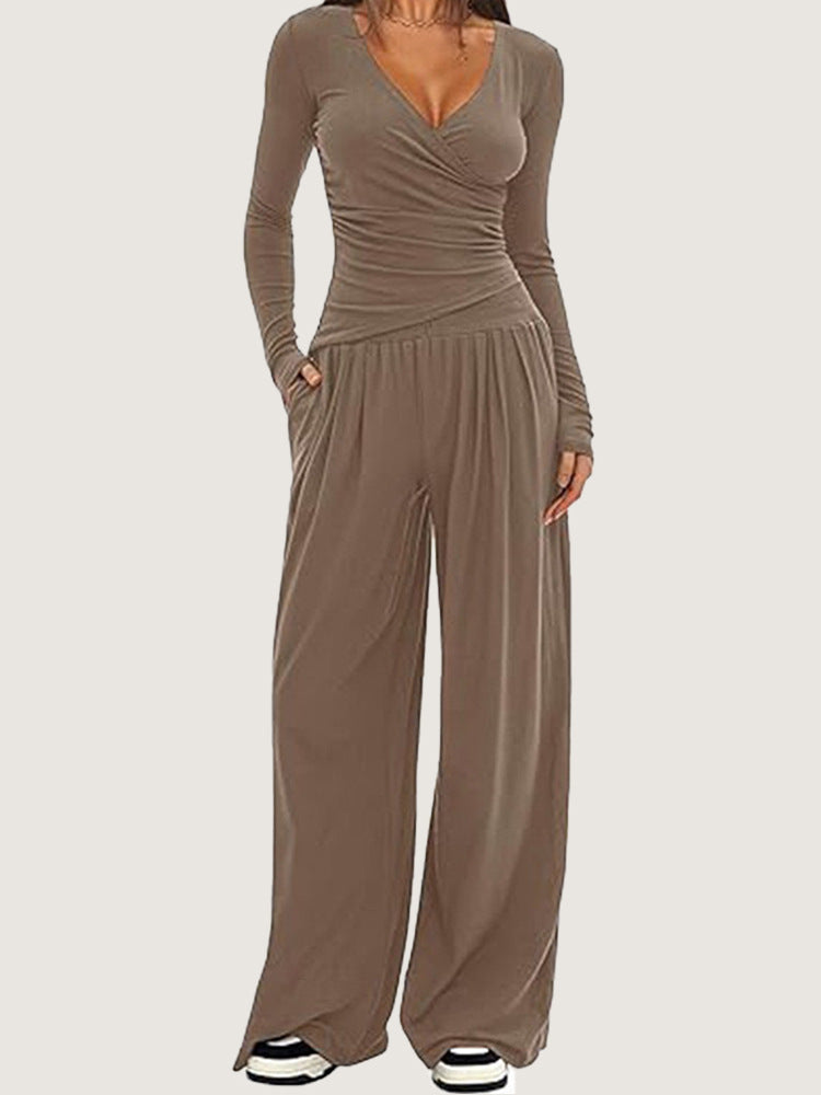 Women's Wide-leg Pants Long-sleeved Sportswear Suit EX-STOCK Canada