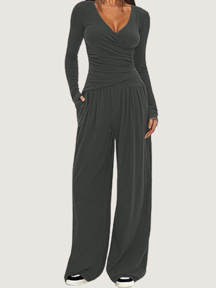 Women's Wide-leg Pants Long-sleeved Sportswear Suit EX-STOCK Canada