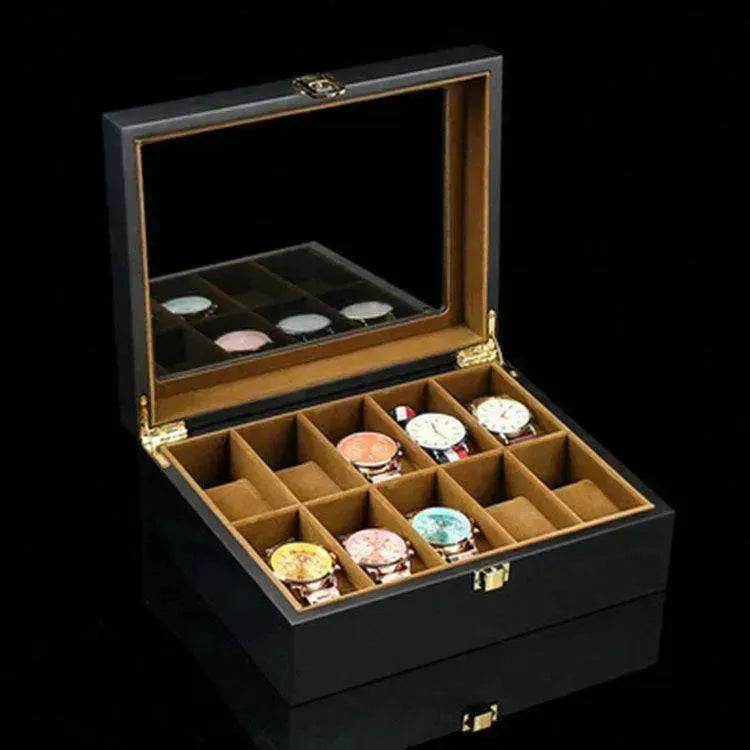 Wood Black Watch Storage Box Case Organizer Jewelry Holder - EX-STOCK Canada