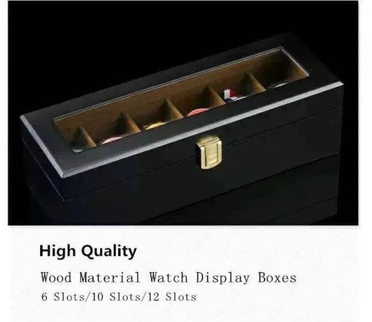 Wood Black Watch Storage Box Case Organizer Jewelry Holder - EX-STOCK Canada