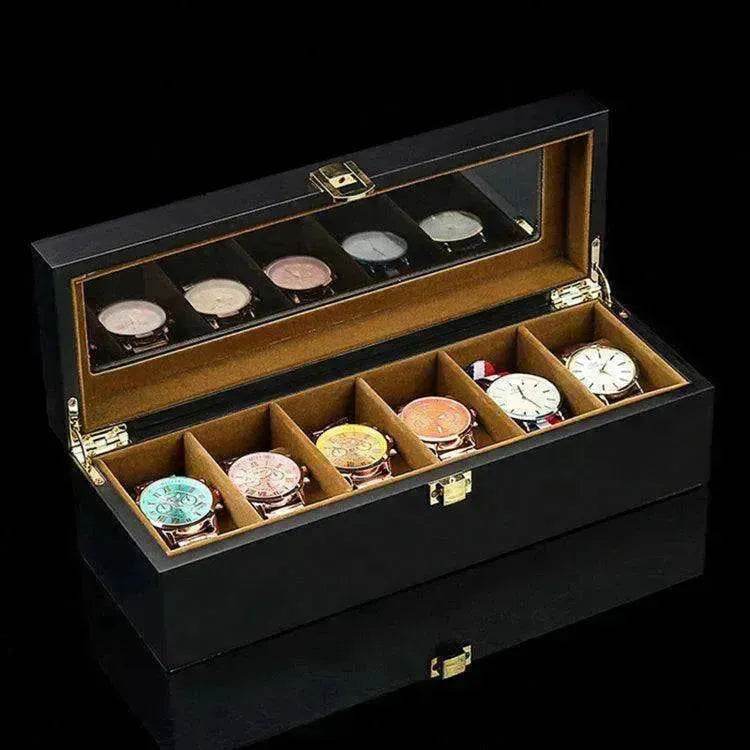 Wood Black Watch Storage Box Case Organizer Jewelry Holder - EX-STOCK Canada