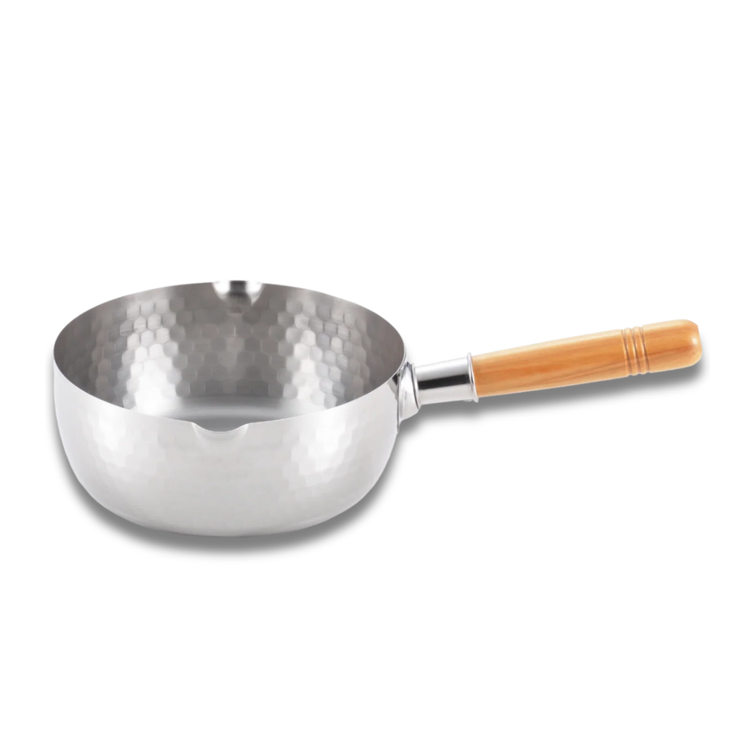 Yoshikawa Yukihira Saucepan 20 cm | 2.1 L Stainless Steel with Wooden Handle