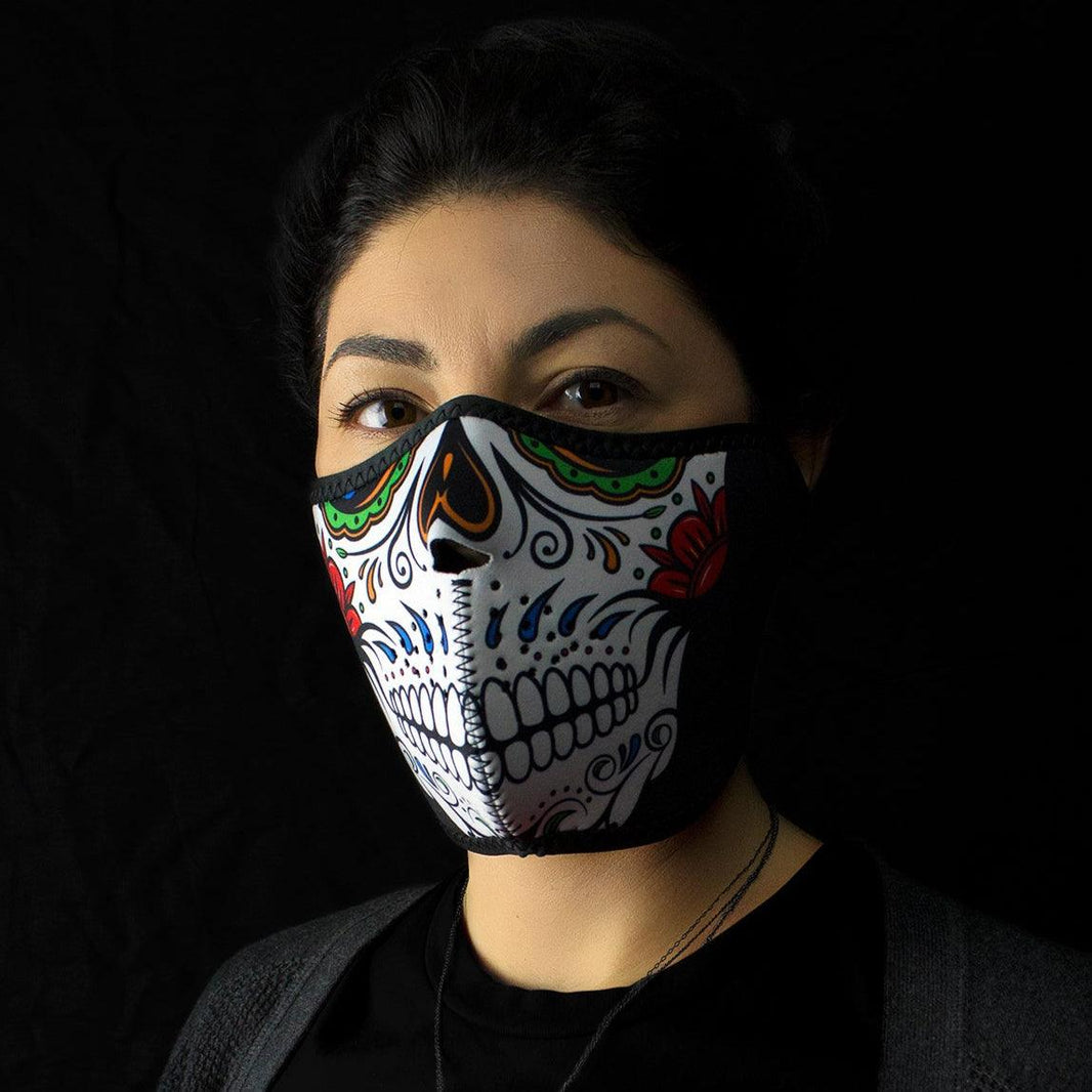 ZANheadgear Half Mask Neoprene Muerte Skull EX-STOCK Canada