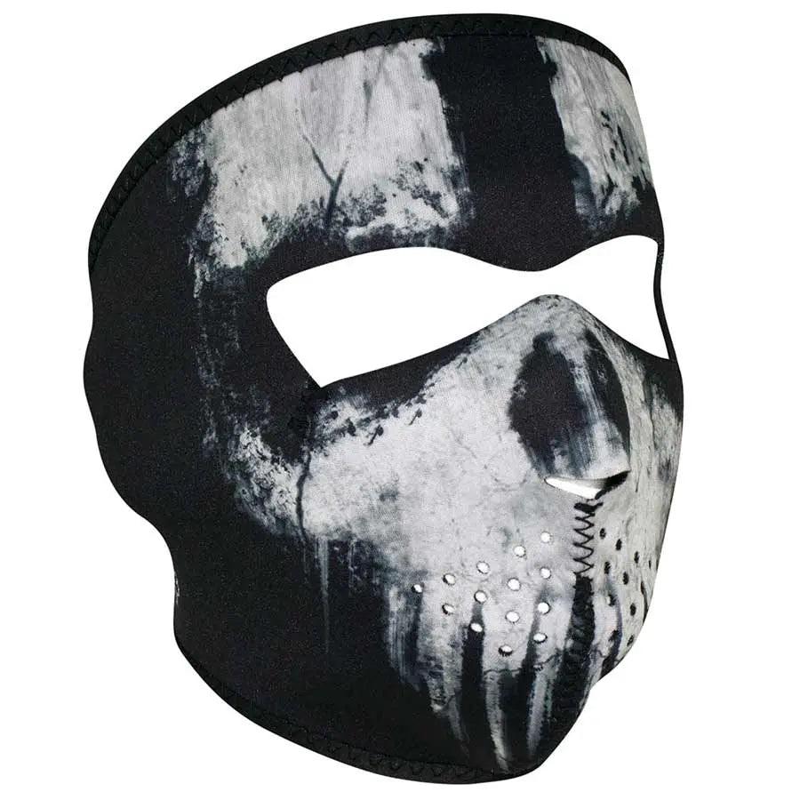 Masque intégral ZANheadgear en néoprène noir avec motif crâneEX-STOCK Canada