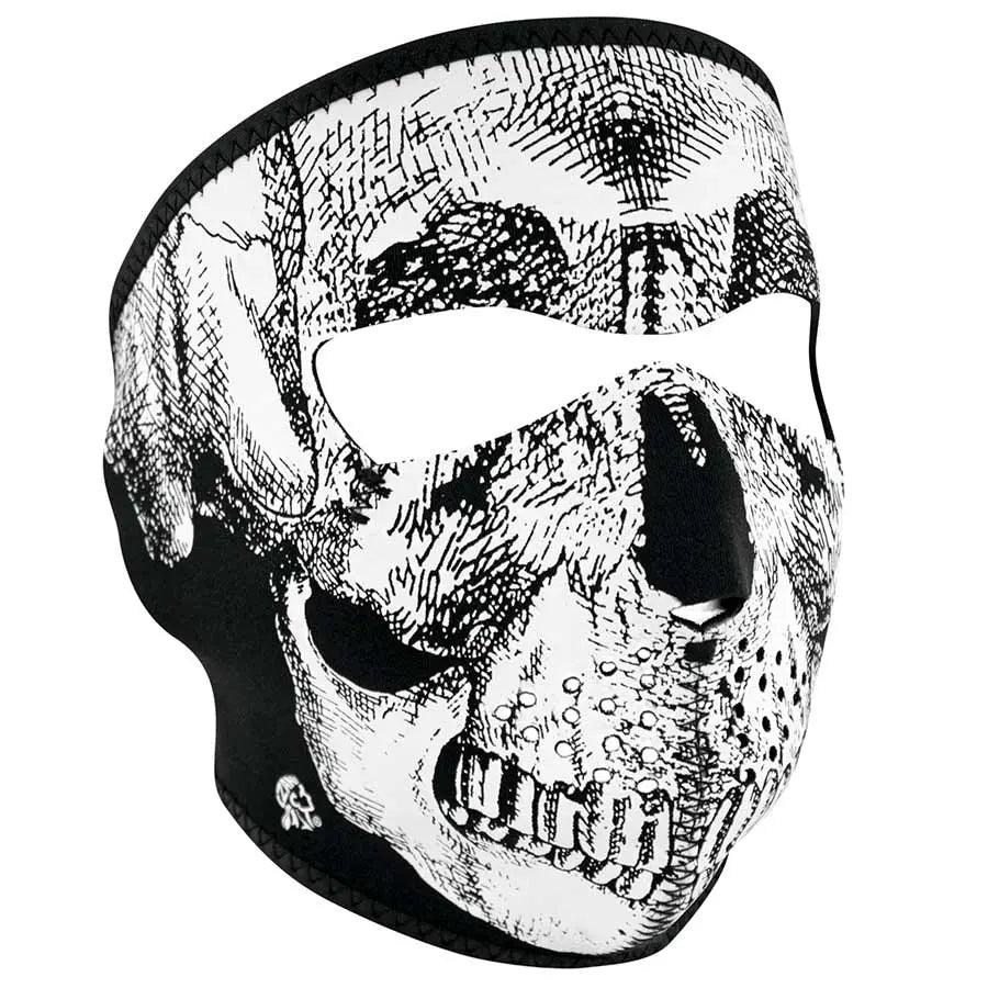 ZANheadgear Full Mask Neoprene Black & White Skull Face EX-STOCK Canada