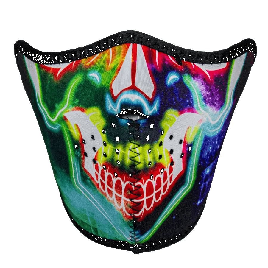 Masque demi-visage en néoprène ZANheadgear à crâne multicoloreEX-STOCK Canada